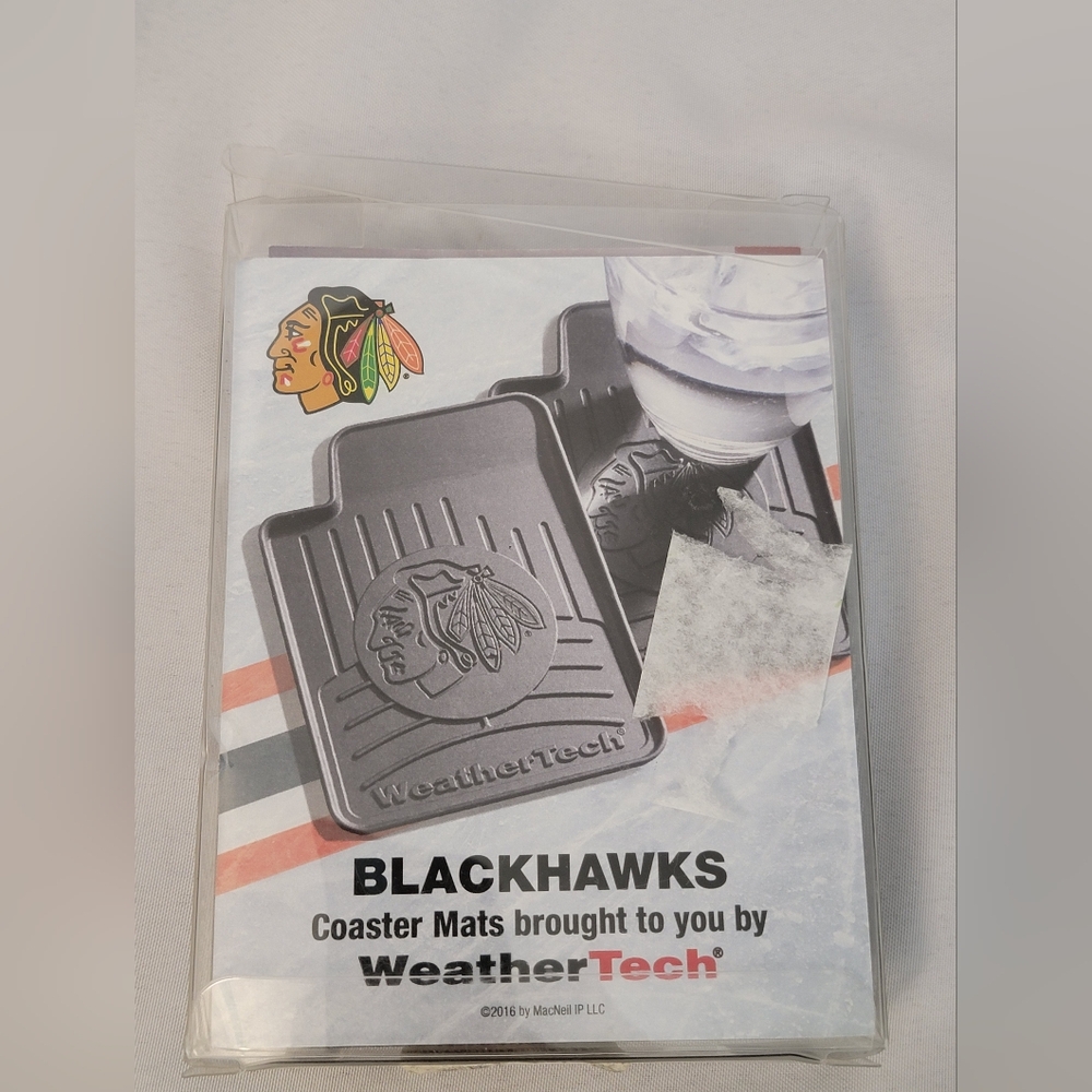 Weather Tech NHL Chicago Blackhawks Black Coaster Mats